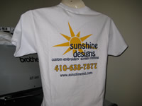 Screen printing short sleeve tee from Sunshine Designs